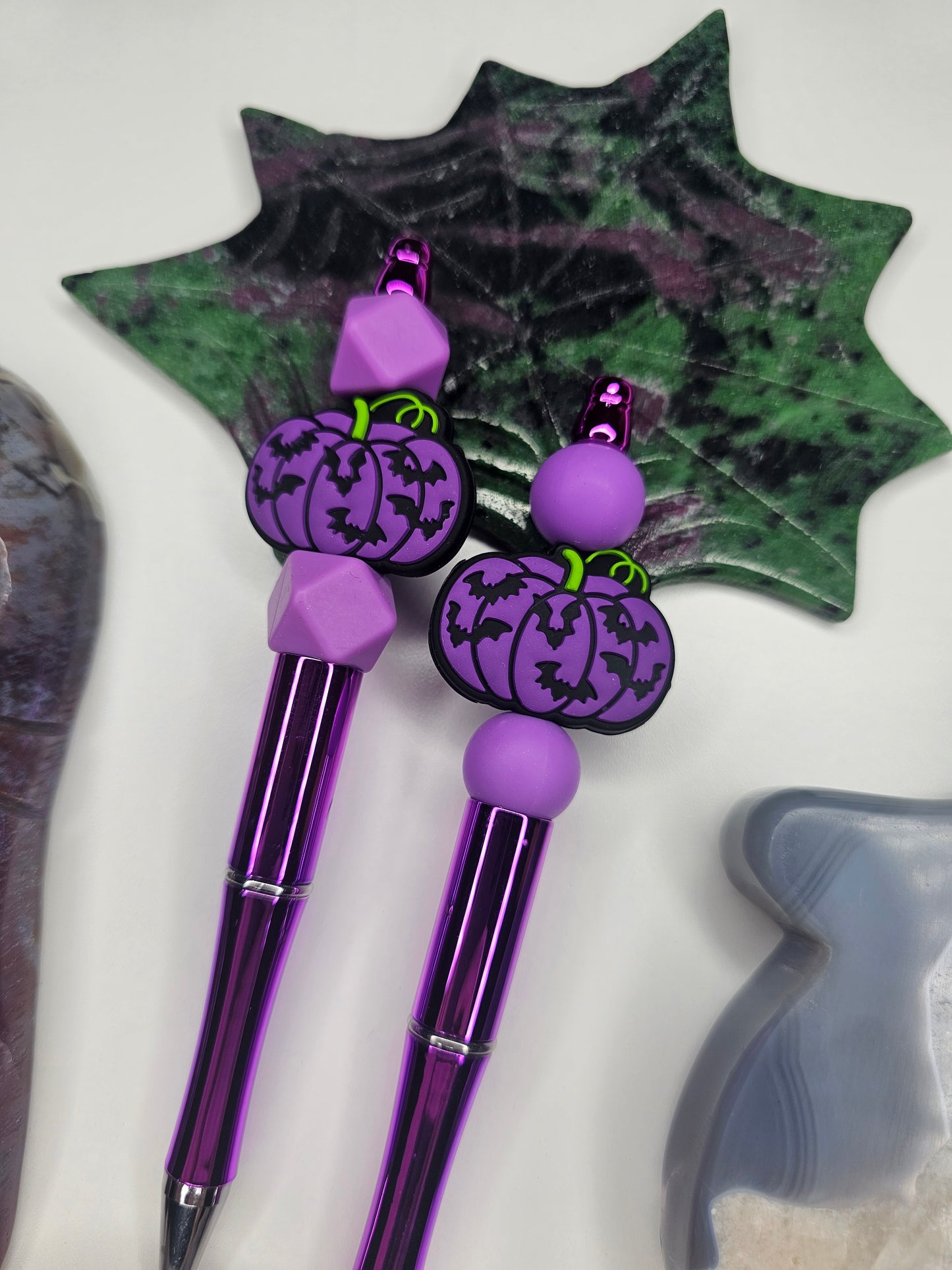 Midnight Pumpkin Beaded Pen