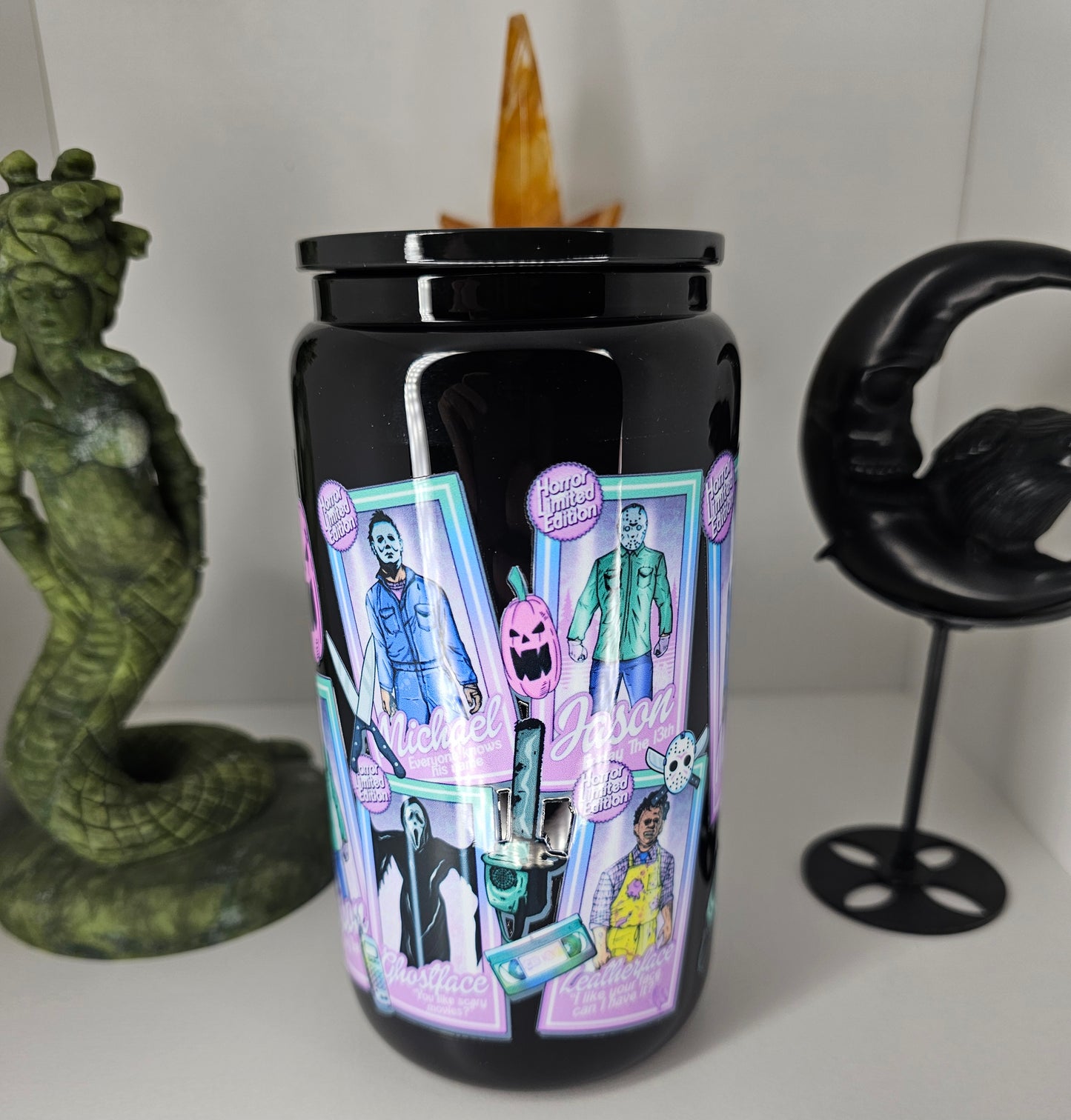 16oz Pastel Horror Glass Cup