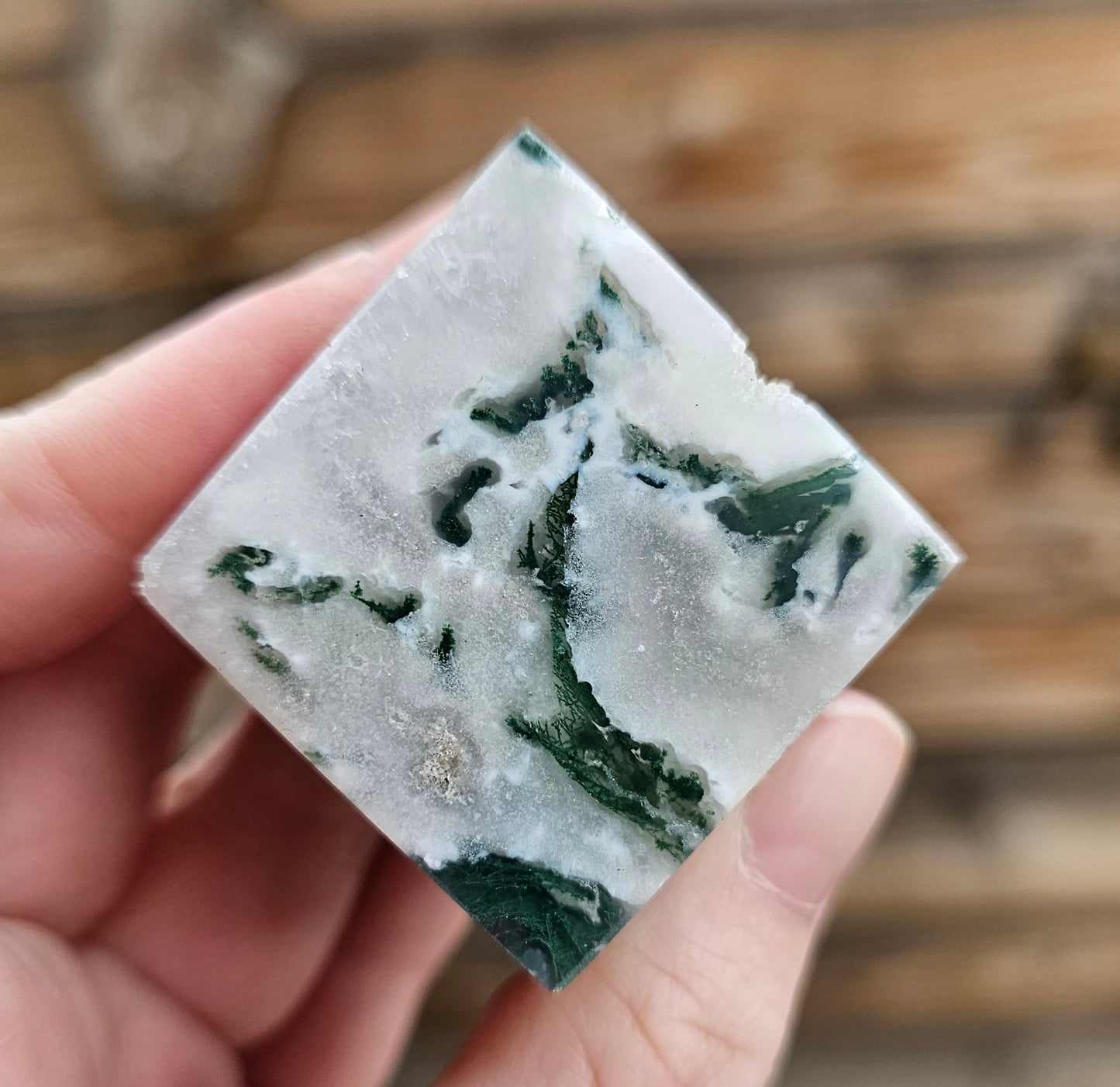 Druzy Moss Agate Cube *F