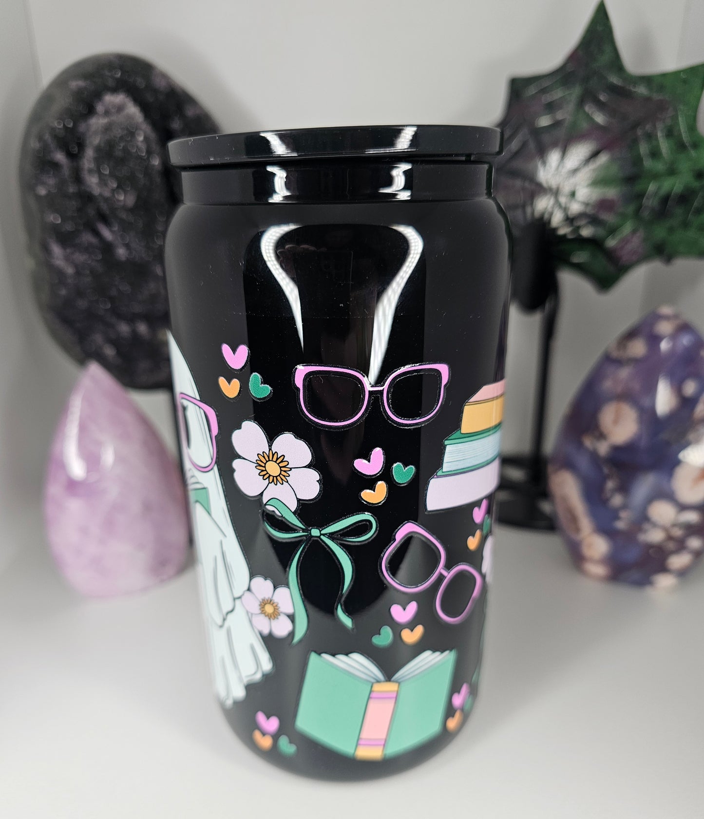 16oz Book Lover's Glass Cup