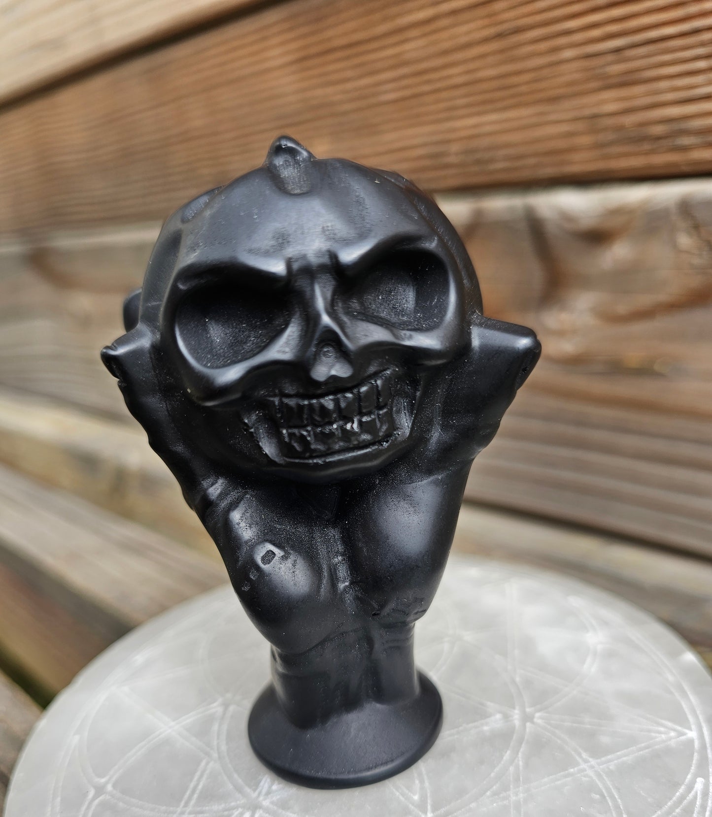 Black Obsidian Pumpkin Head