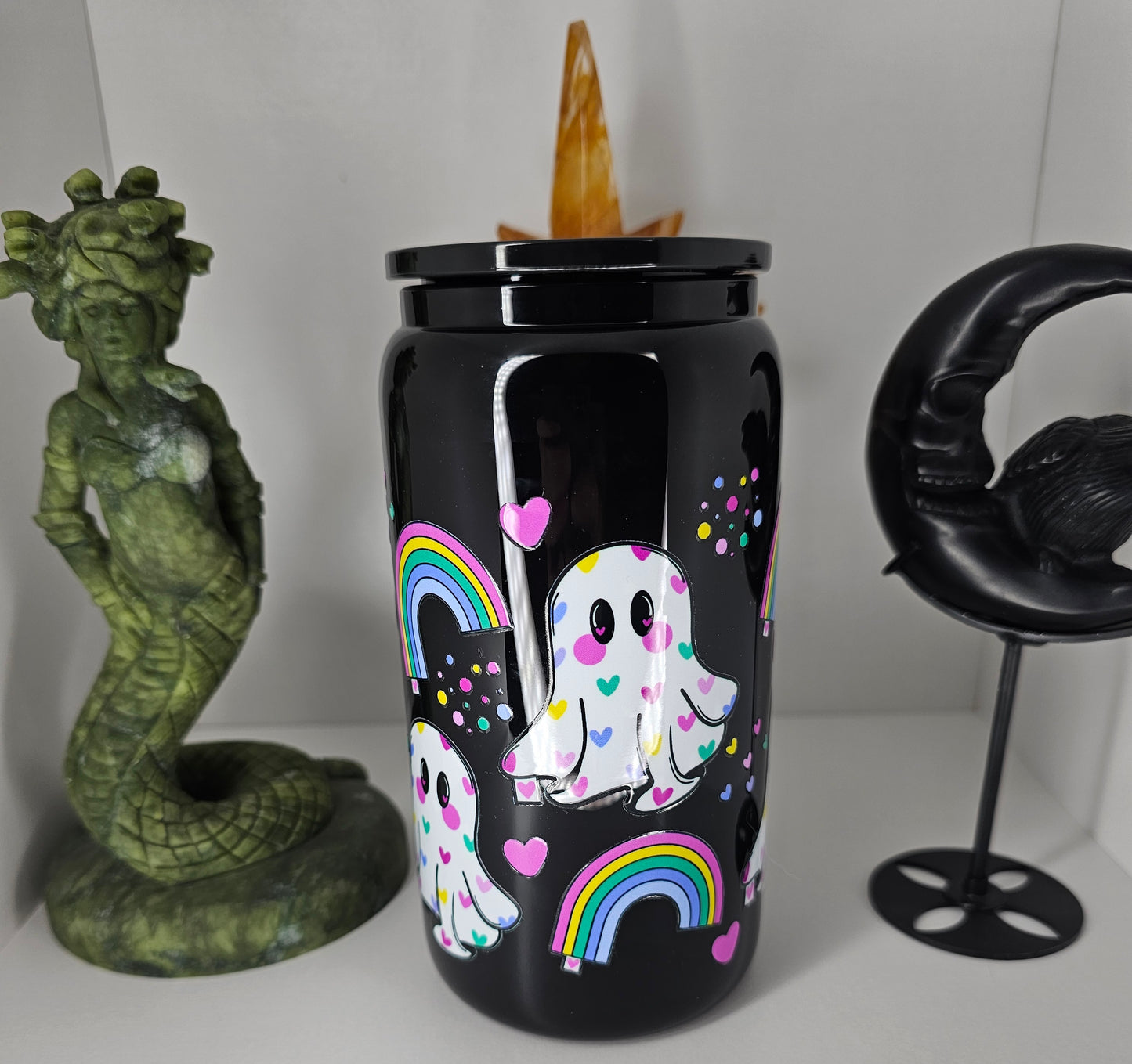 16oz Ghost & Rainbows Glass Cup