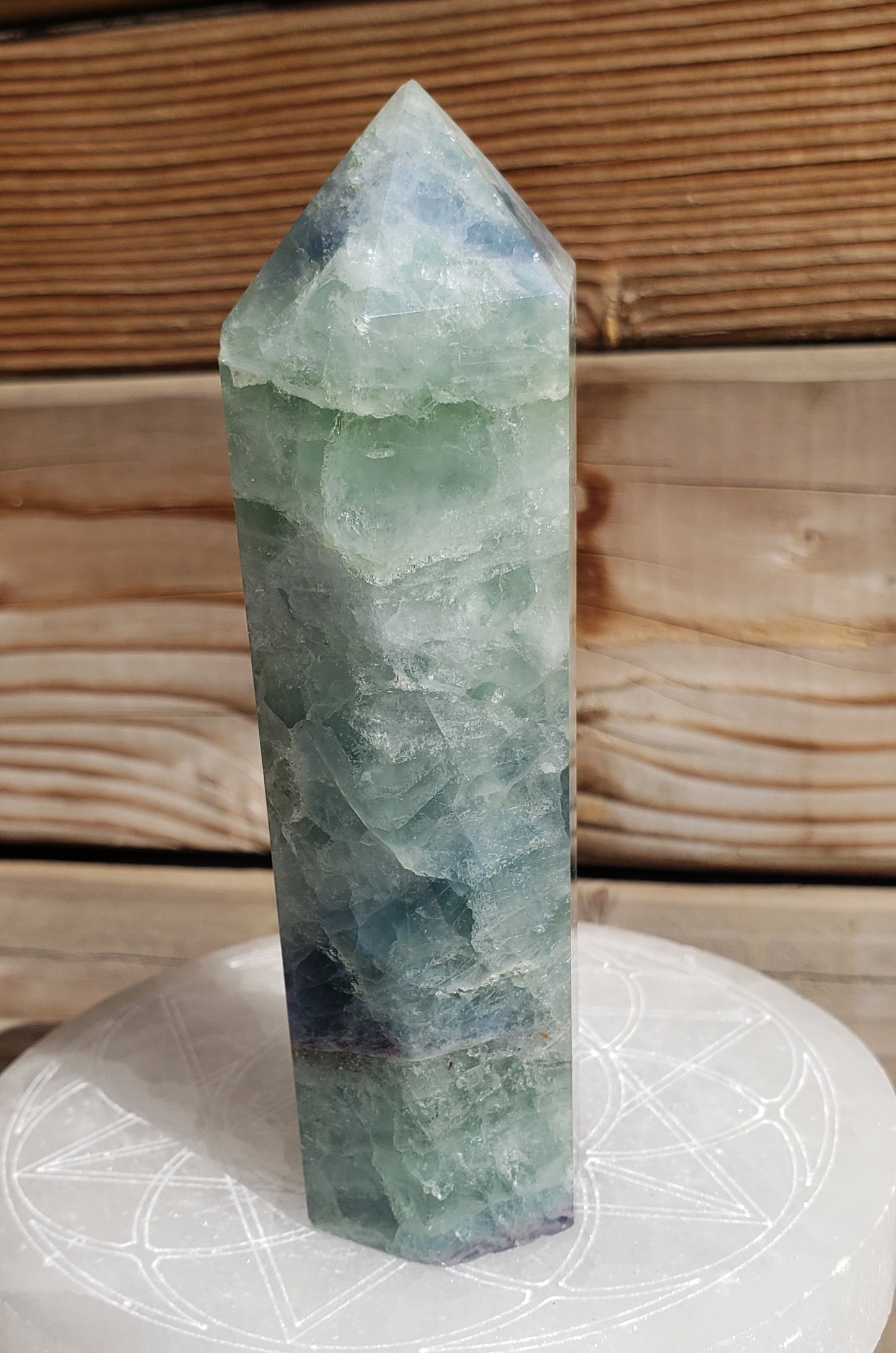 Large Green-Blue Fluorite Tower