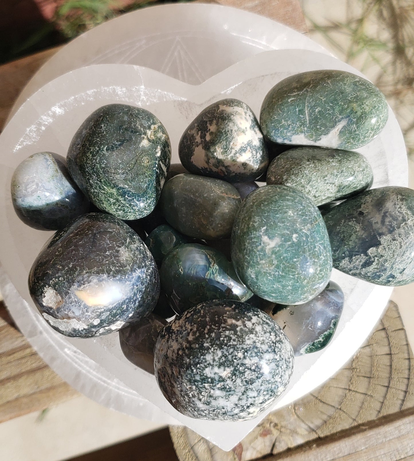 Moss Agate Tumbled Stone