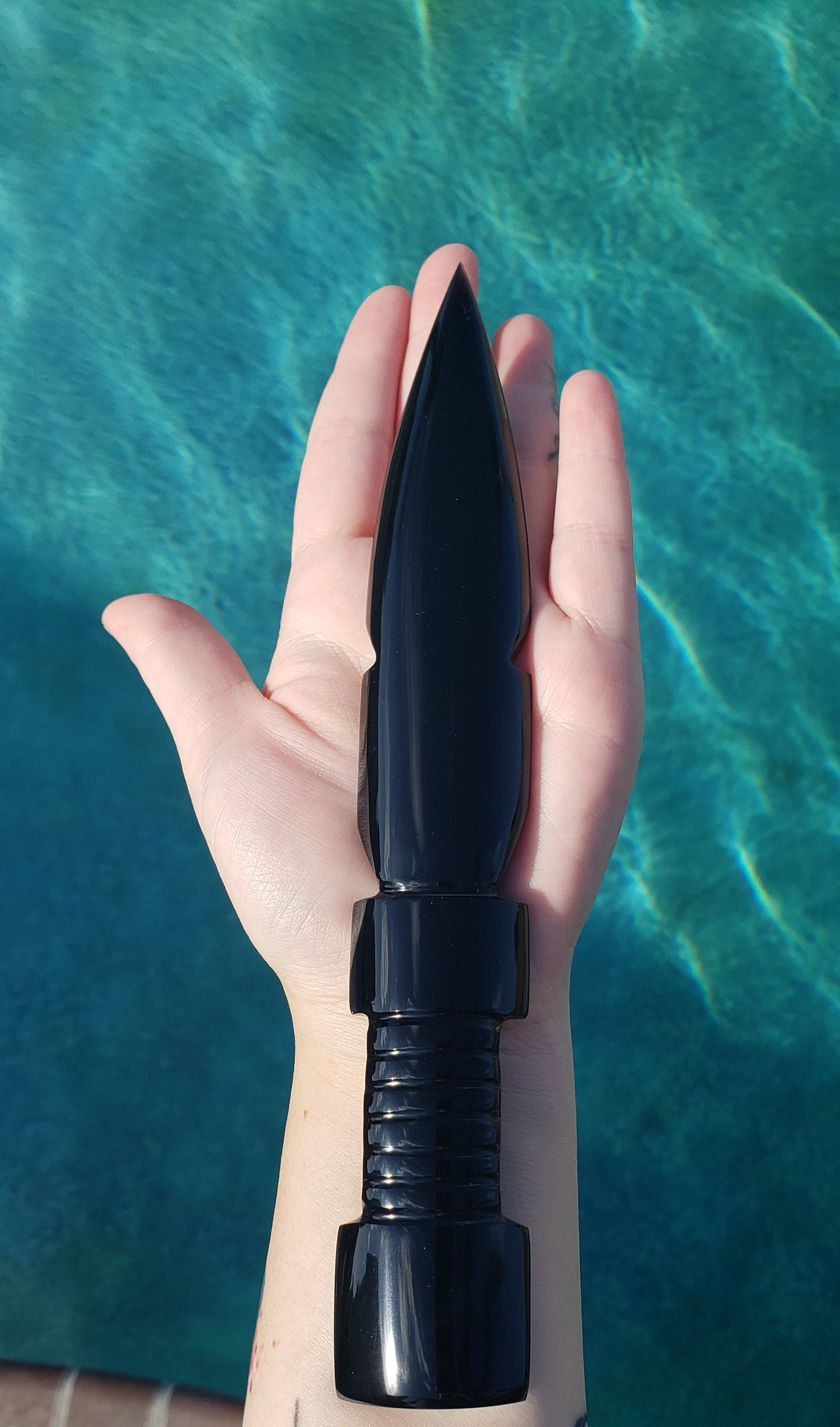 9" Black Obsidian Dagger