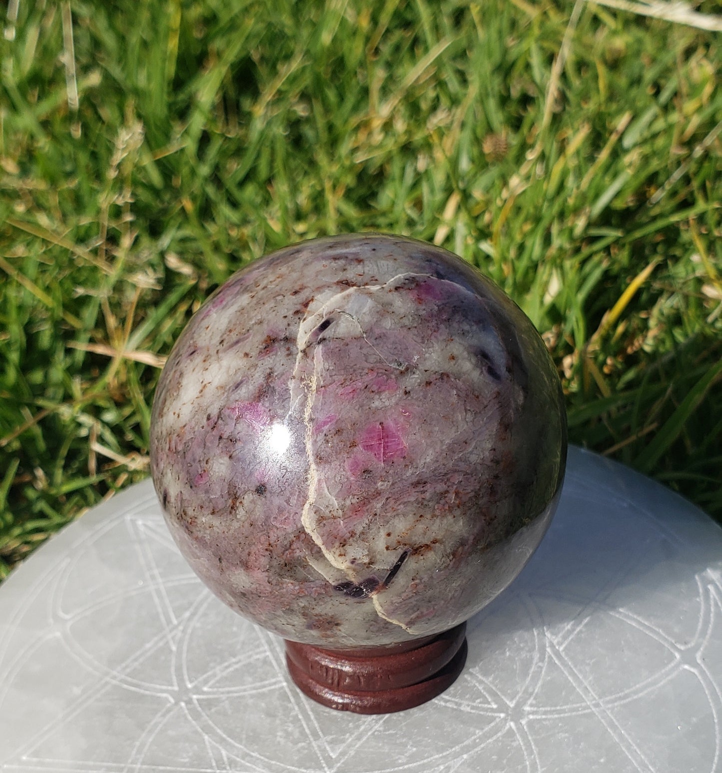 Ruby in Feldspar Sphere (A)