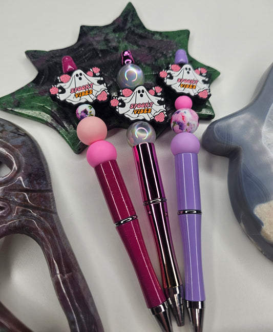 Spooky Ghoul Vibes Beaded Pen