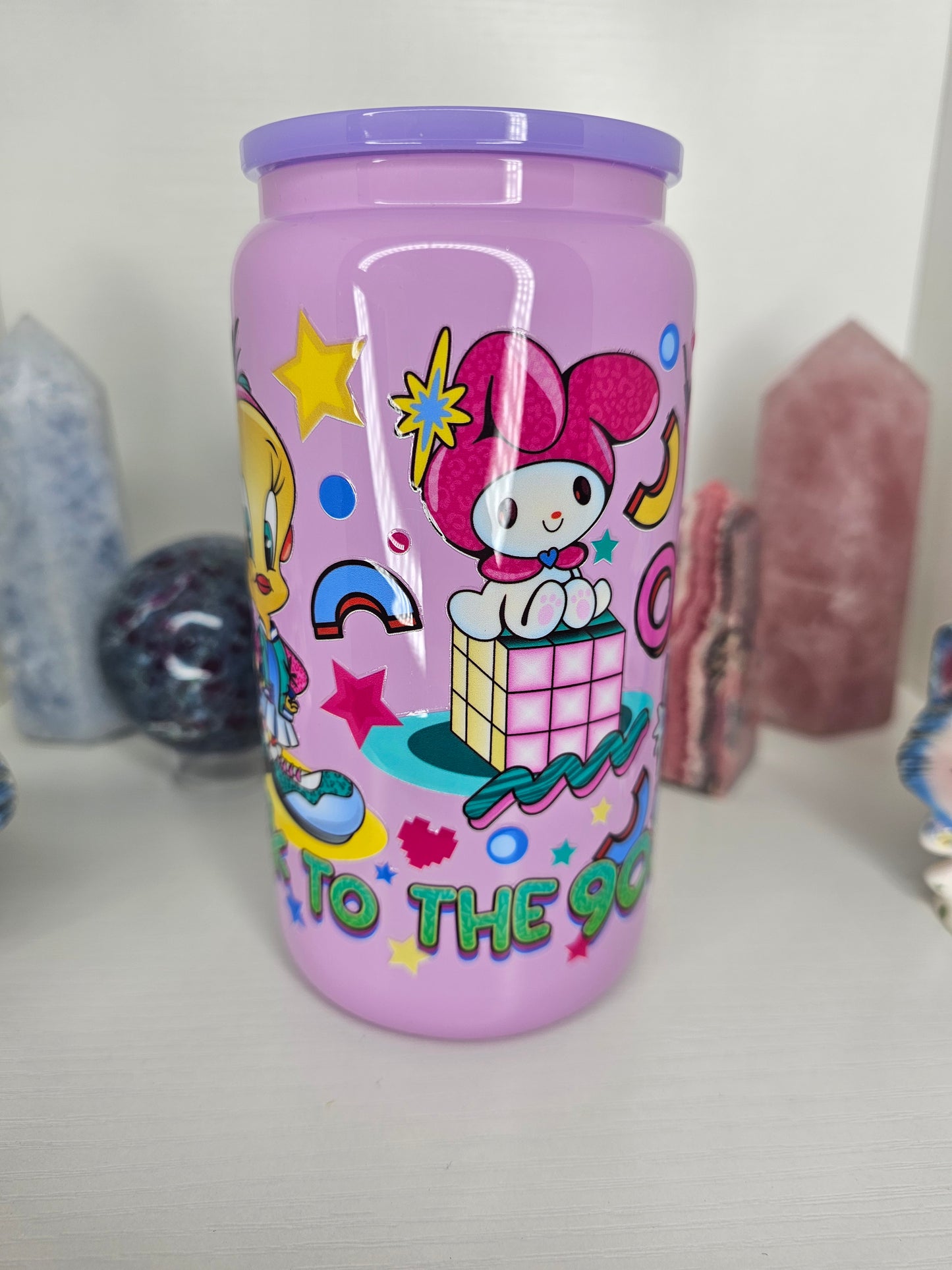 16oz 90's Glass Cup