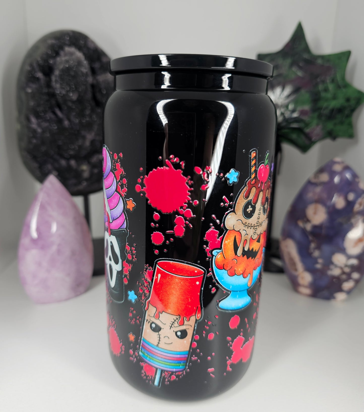 16oz Spooky Ice Cream Glass Cup