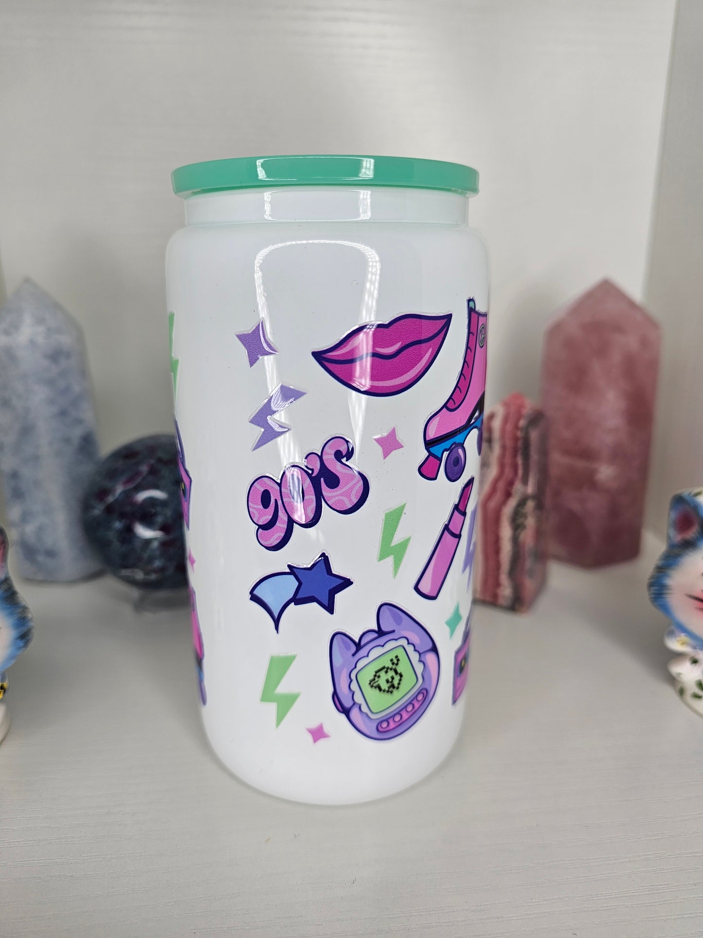 16oz 90's Girl Glass Cup