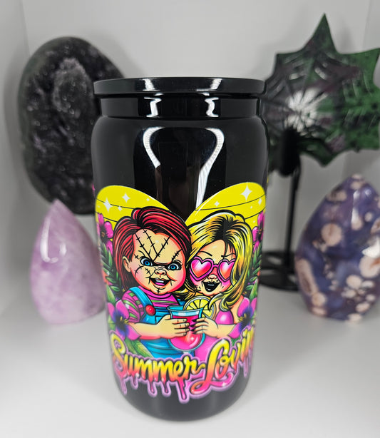 16oz Summerween Glass Cup