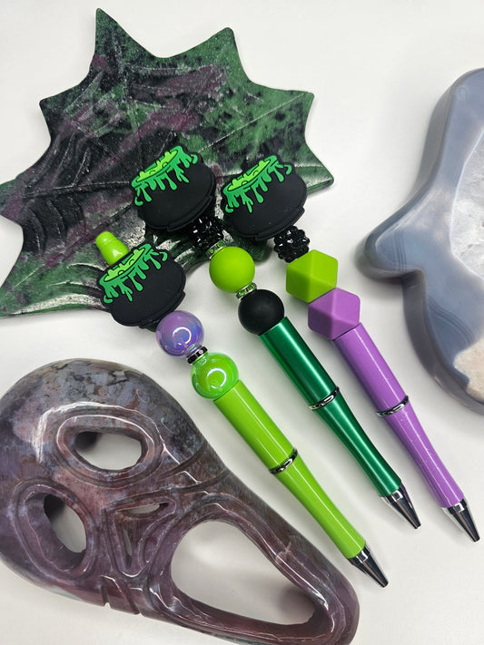 Witches Cauldron Beaded Pen