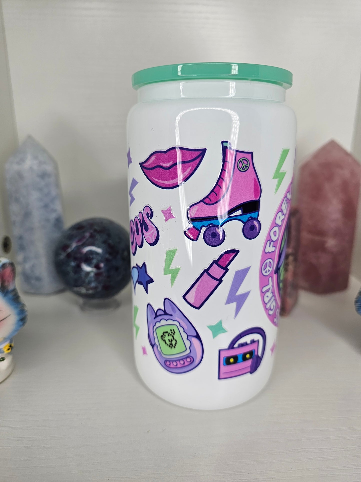 16oz 90's Girl Glass Cup