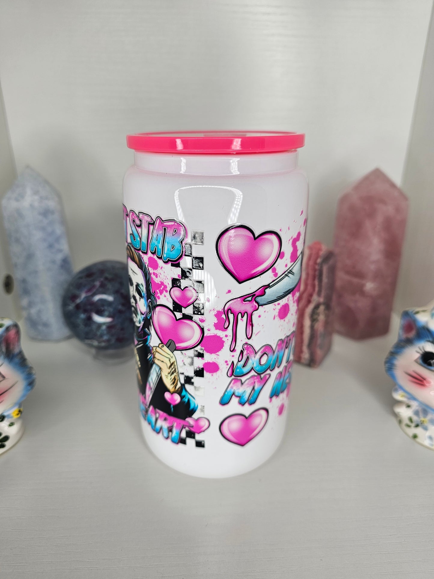 16oz Stab MY Heart Glass Cup