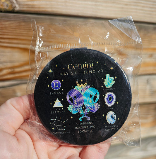 Zodiac Sign Compact Double Mirror