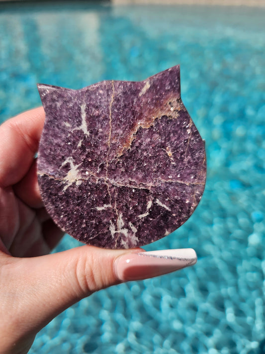 Lepidolite Cat Head #1