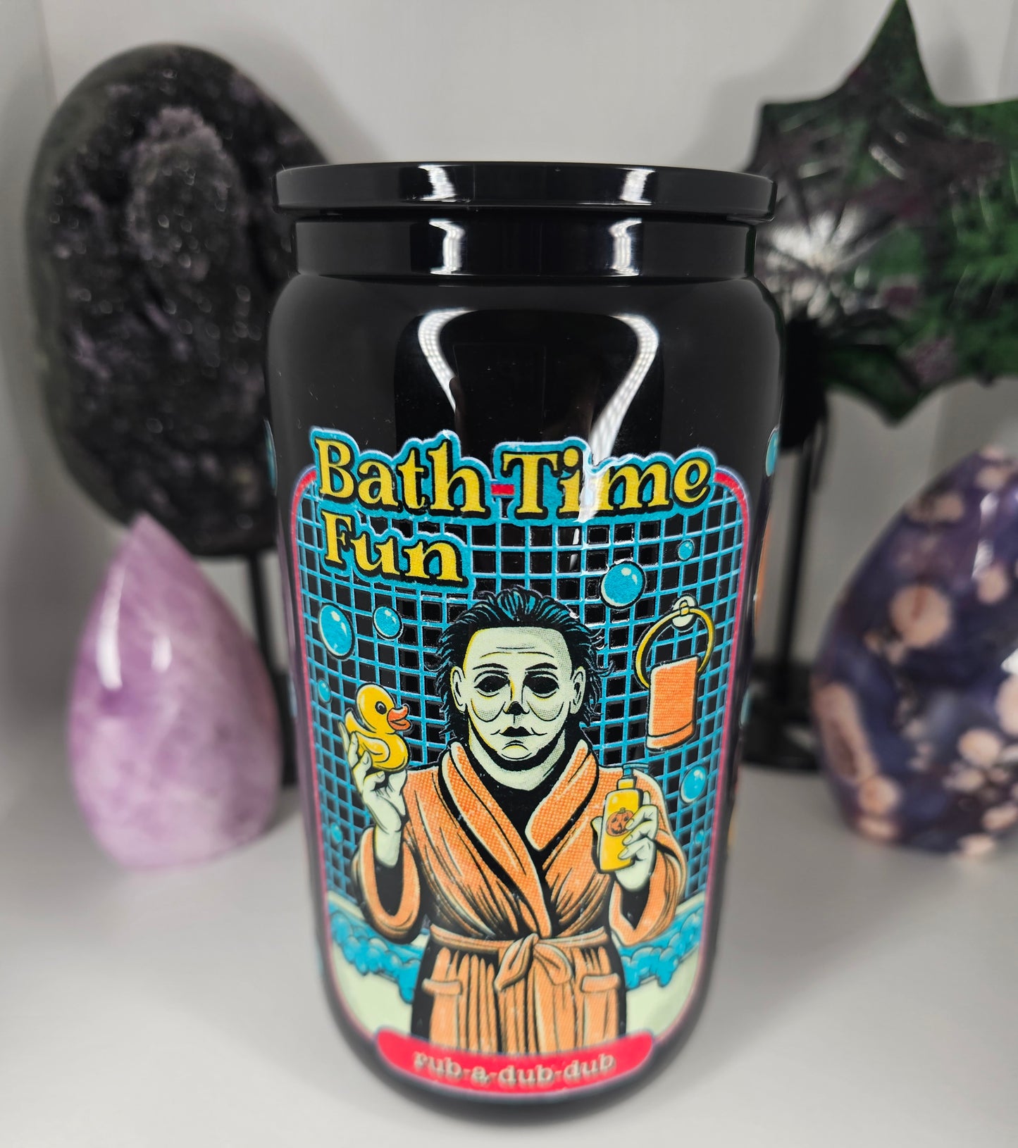 16oz Spooky Bath Glass Cup