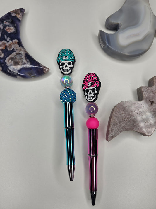 Chill Skelly Beaded Pen
