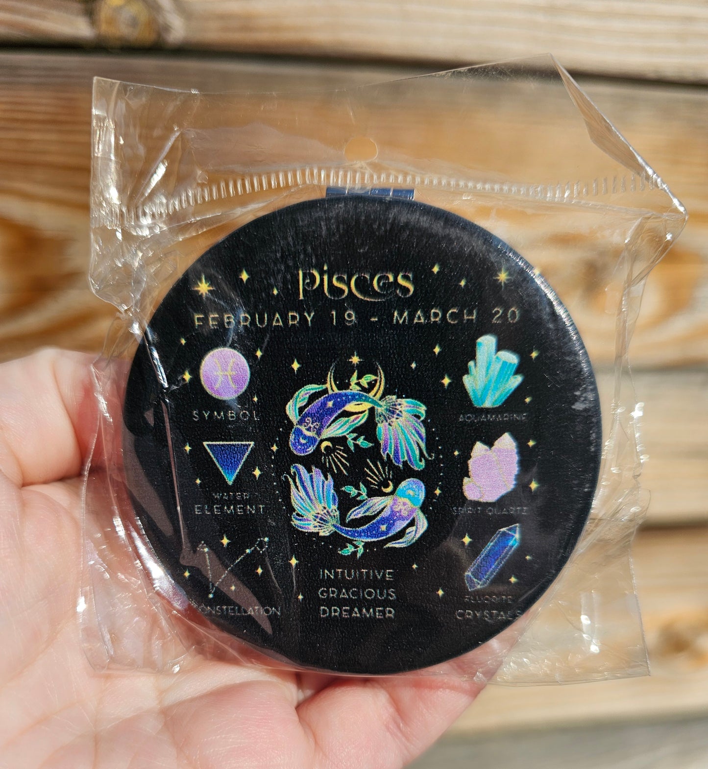 Zodiac Sign Compact Double Mirror