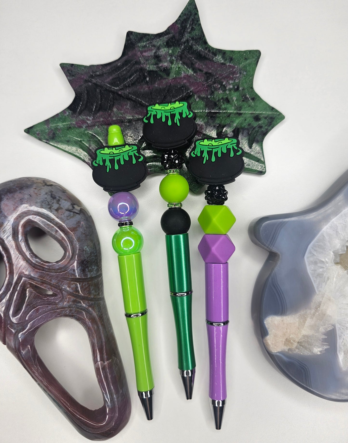 Witches Cauldron Beaded Pen