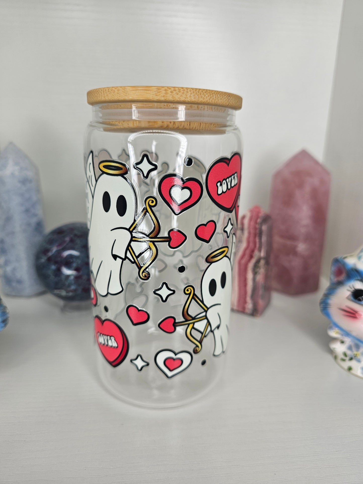 16oz Cupid Ghost Glass Cup