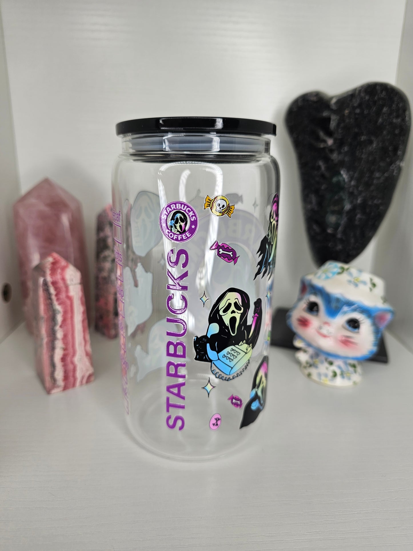 16oz Horror Coffee Glass Cup