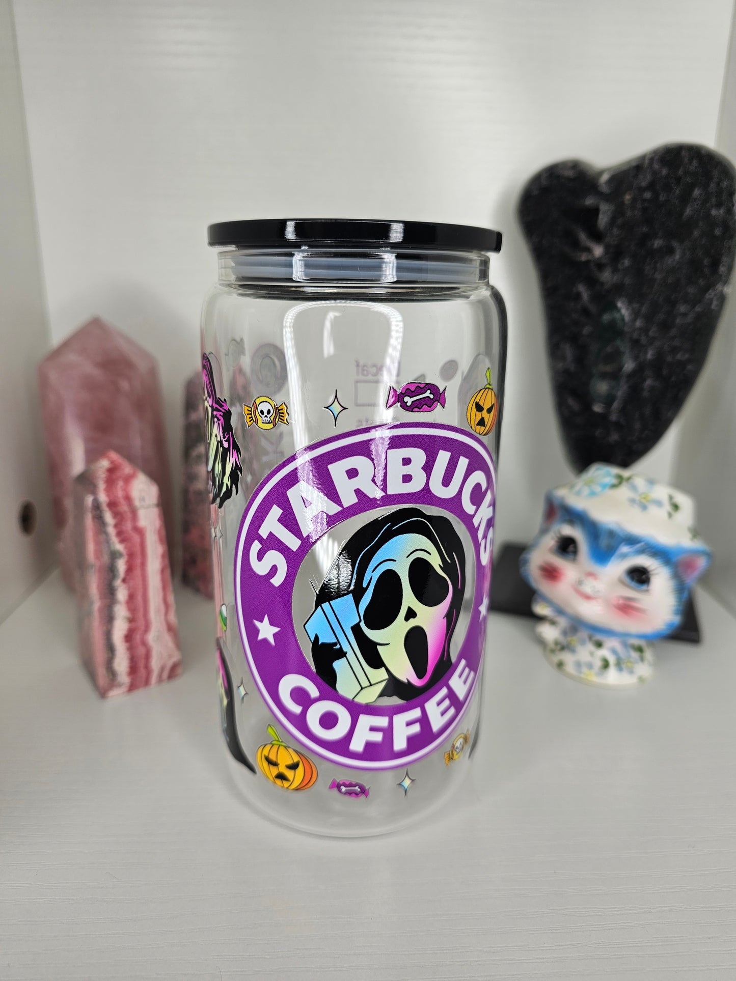 16oz Horror Coffee Glass Cup