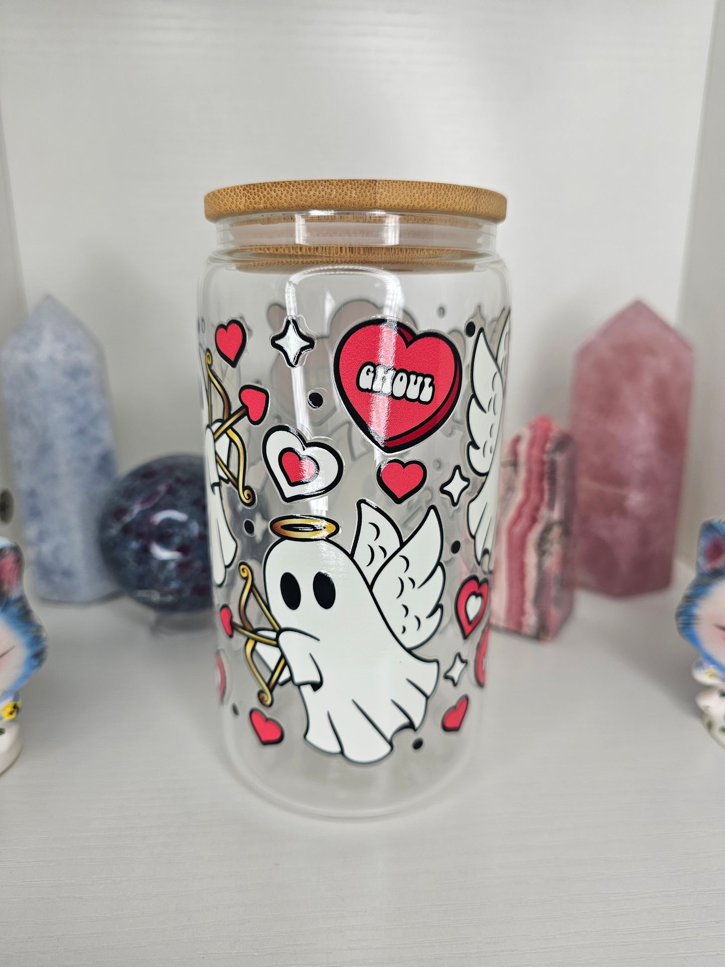 16oz Cupid Ghost Glass Cup