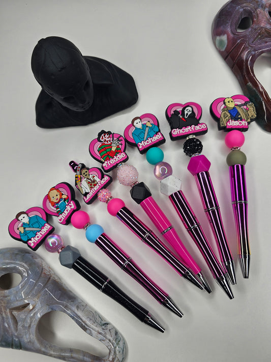 Pink Horror Beaded Pen