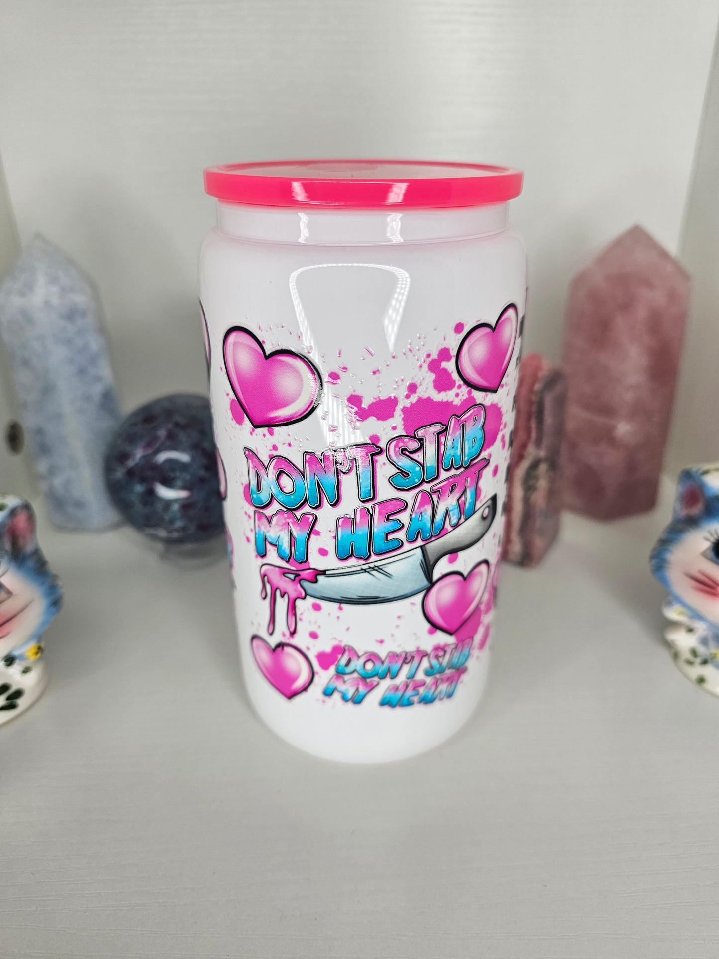 16oz Stab MY Heart Glass Cup