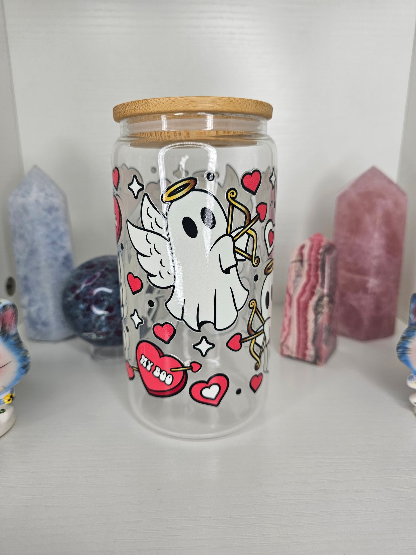 16oz Cupid Ghost Glass Cup