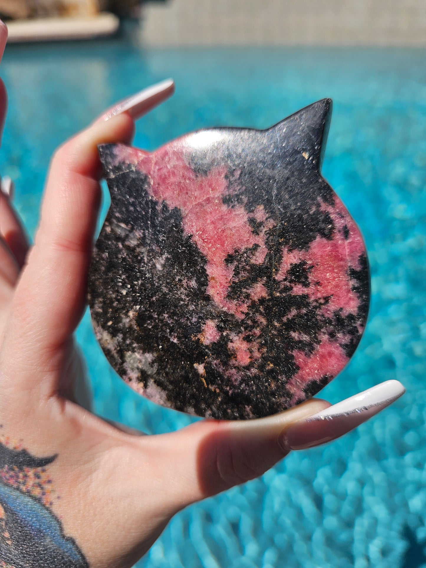 Rhodonite Cat Head