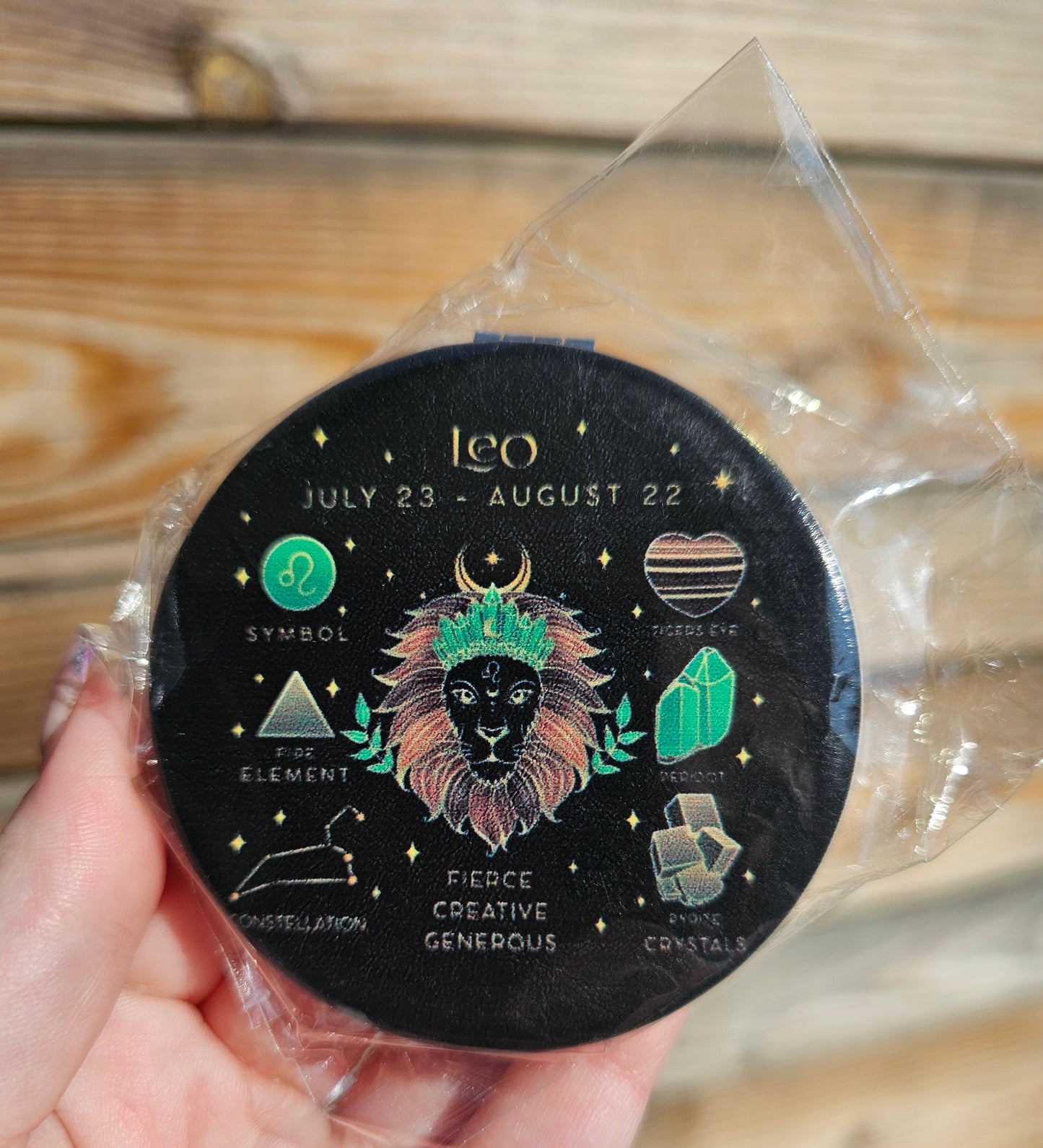 Zodiac Sign Compact Double Mirror