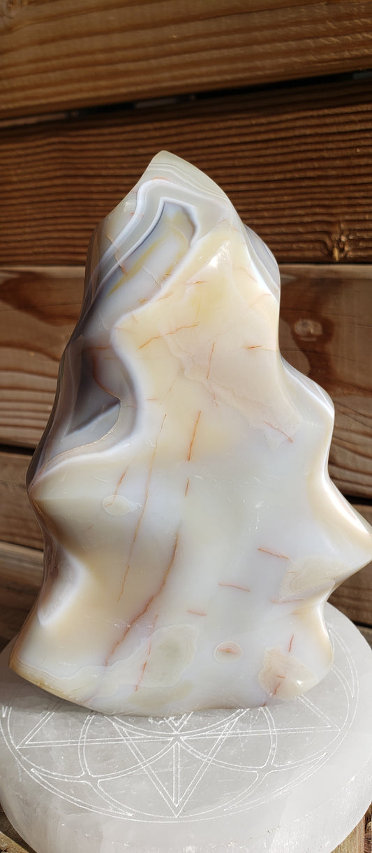 2lb Grey Orca Agate Flame