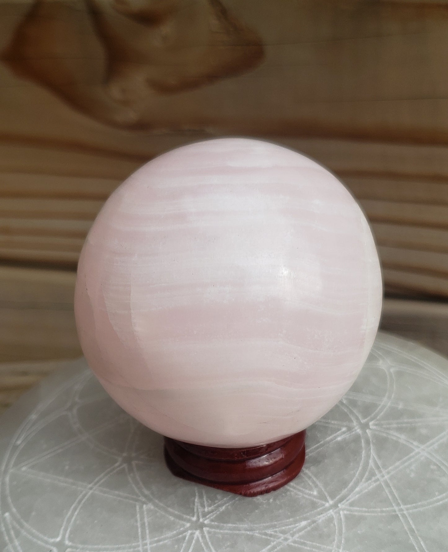 Pink Mangano Calcite Sphere (A)